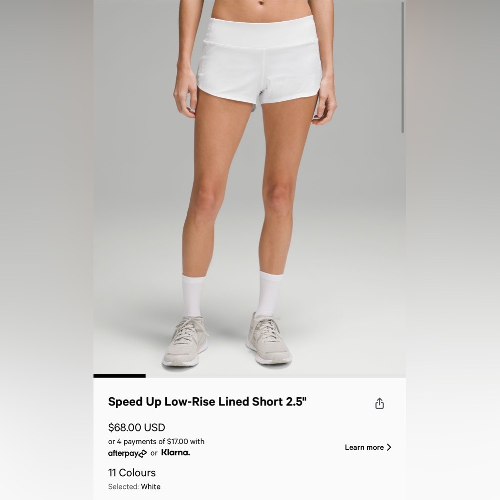 Lululemon Speed Up Low Rise Lined Short 2.5”